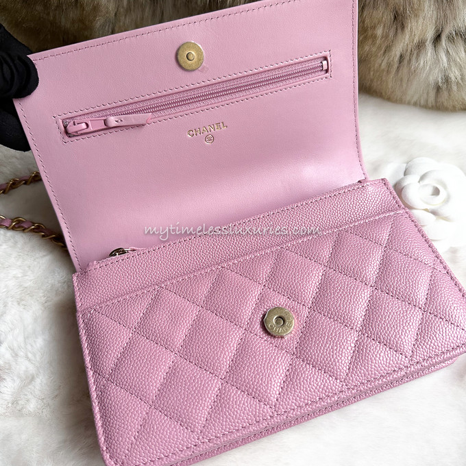 CHANEL 22S 'Pick Me Up' Pink Caviar WOC Letter Top Handle *New - Timeless  Luxuries