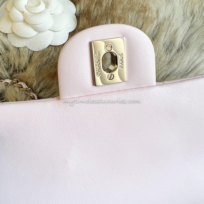 CHANEL 22P Lt Pink Mini Top Handle LGHW *New - Timeless Luxuries