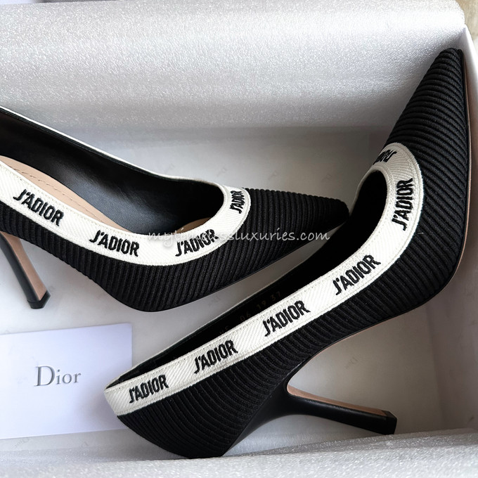 CHRISTIAN DIOR J'ADIOR FABRIC & RIBBON BLACK NOIR SHOES SLINGBACK HIGH HEEL  36.5 | eBay