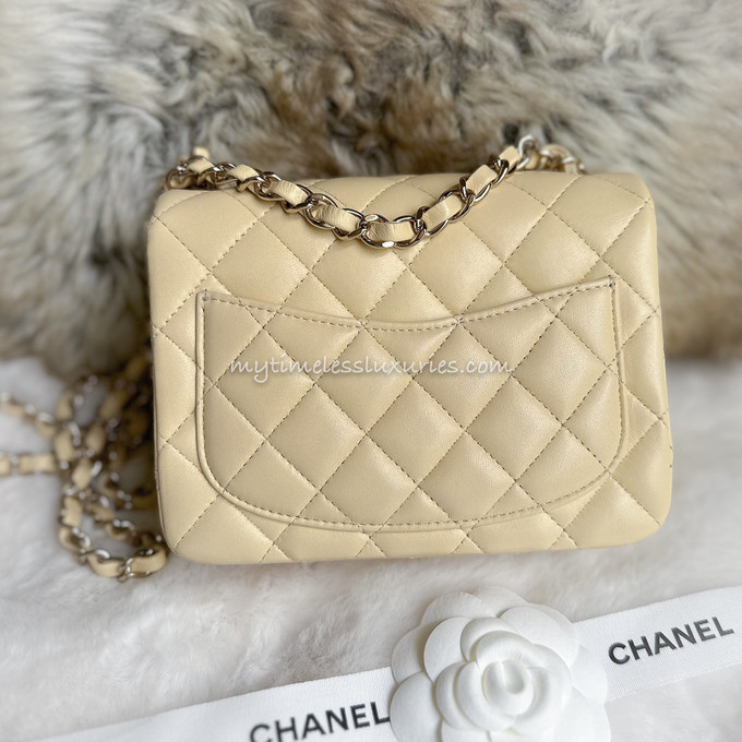 chanel mini rectangle beige