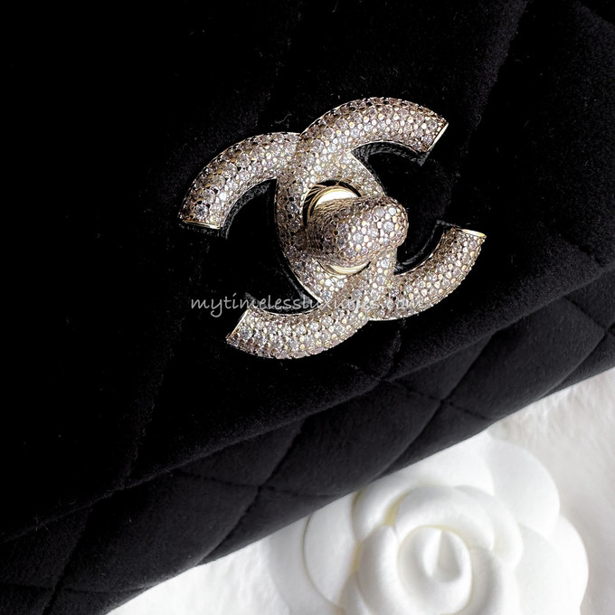 CHANEL 20K Runway Velvet/ Strass Crystals Extra Mini Coco Handle *New -  Timeless Luxuries