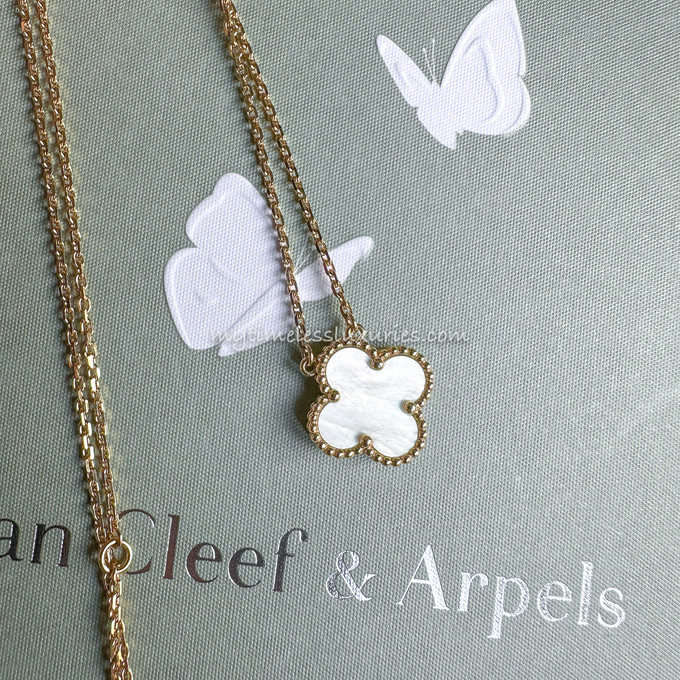 Buy Van Cleef & Arpels Vintage Alhambra Rose Gold Of VCA Necklaces White  For Vintage Alhambra