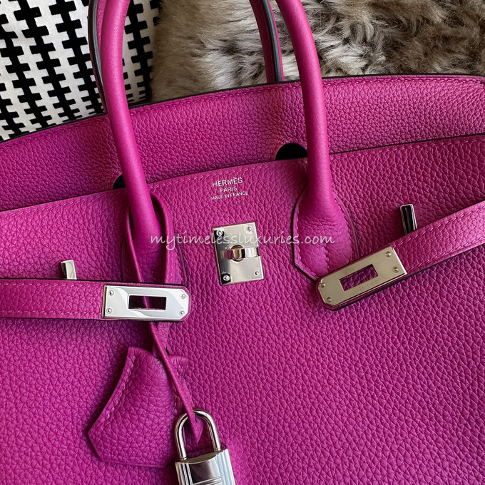 Hermes Birkin 25 Rose Pourpre Togo PHW Handbag 2019 in Box - ECJ