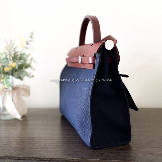 Hermès Herbag 31cm PM Bleu With Canvas – SukiLux