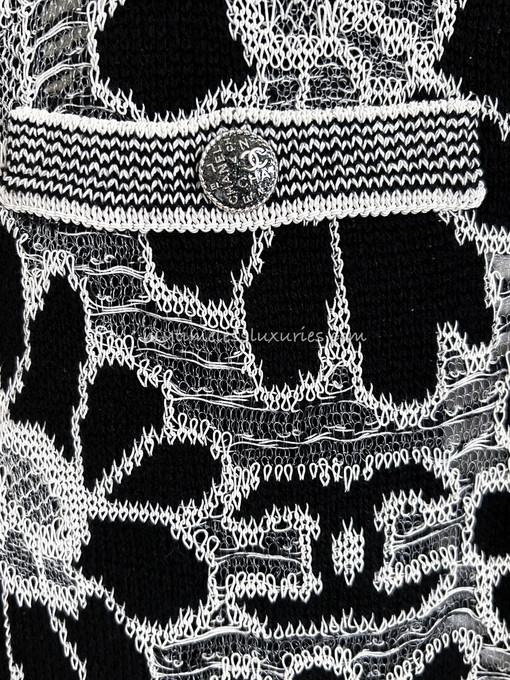 CHANEL 20P CC Flower Knit Dress 34 Black - Timeless Luxuries