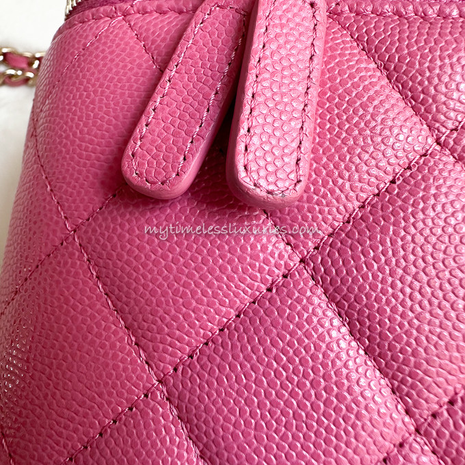 CHANEL 20S Pink Caviar Small Vanity Case GHW - Timeless Luxuries