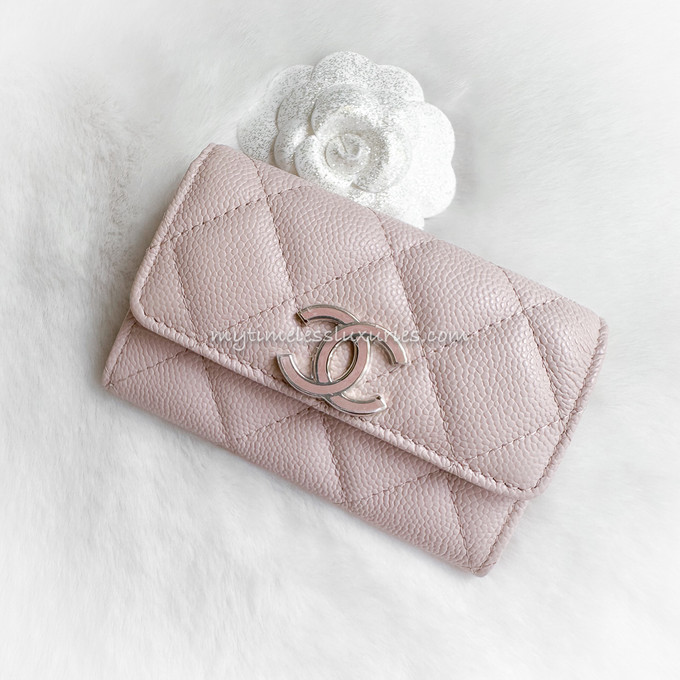 CHANEL 21C Rose Clair Caviar Flap Card Holder *New - Timeless Luxuries