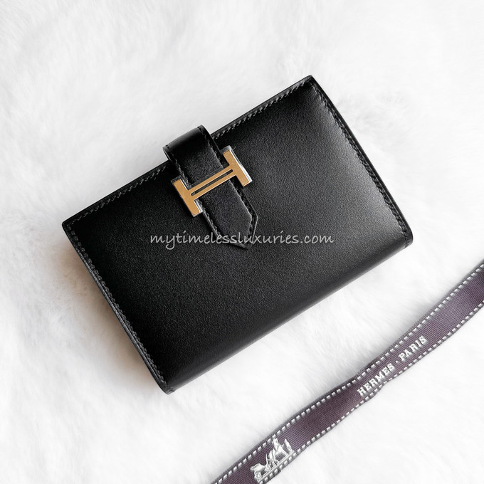 HERMES 2022 Bearn Card Holder Noir GHW *New - Timeless Luxuries