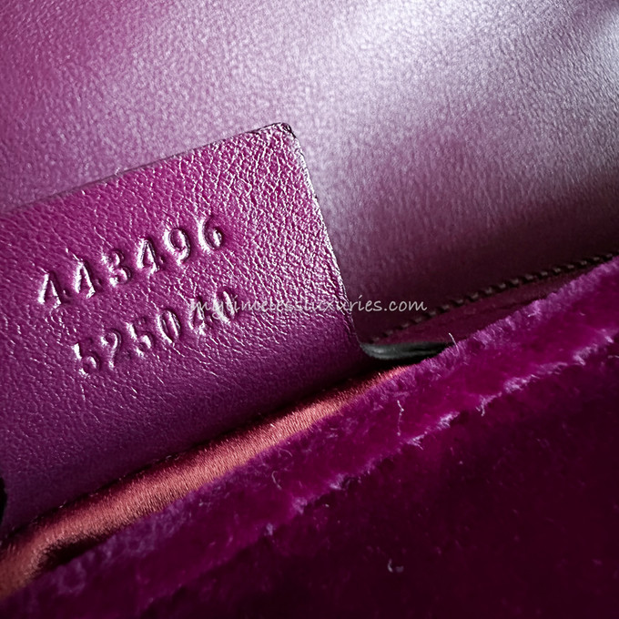 GUCCI GG Marmont Medium Fuchsia Velvet - Timeless Luxuries