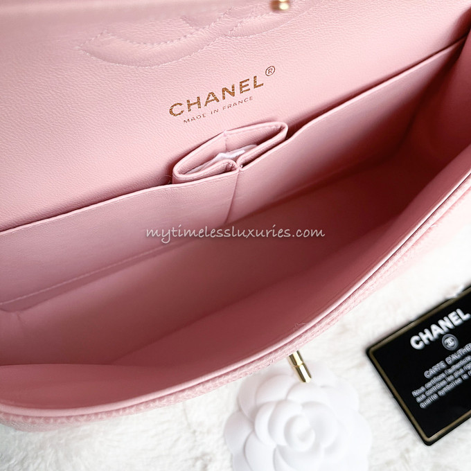 CHANEL Pink Caviar Classic Double Flap Bag GHW - Timeless Luxuries