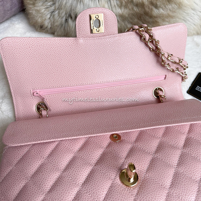 pink and green chanel purse caviar