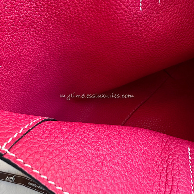 Used Hermès 2014 Red Reversible Double Sens 36 Clemence Tote