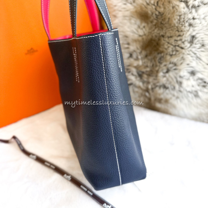 Hermès Graphite and Bleu Electrique Clémence Double Sens 36