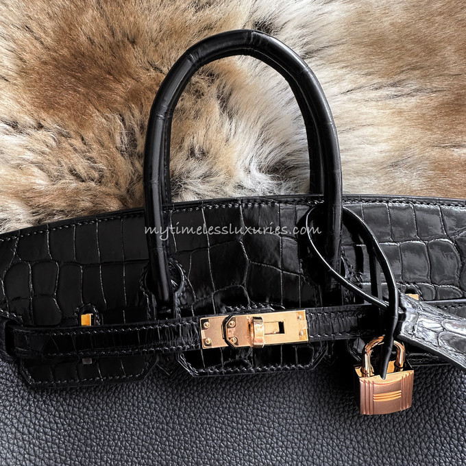 2019 Hermès Black Togo Leather and Niloticus Crocodile Leather Birkin 25cm  Touch at 1stDibs