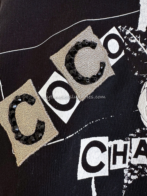 CHANEL 20P Coco Rock Embellished Hoodie Sweatshirt XS - Timeless