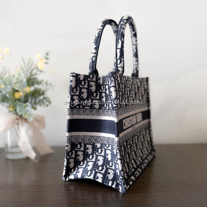 Christian Dior Book Small Oblique Embroidery Tote Bag