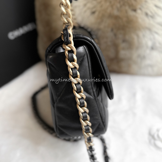 CHANEL Black Lambskin Small 19 Bag Mix Hw - Timeless Luxuries