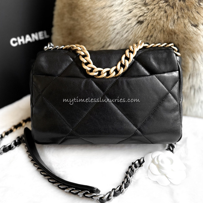CHANEL Black Lambskin Small 19 Bag Mix Hw - Timeless Luxuries