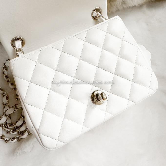 CHANEL 21A White Mini Square LGHW *New - Timeless Luxuries