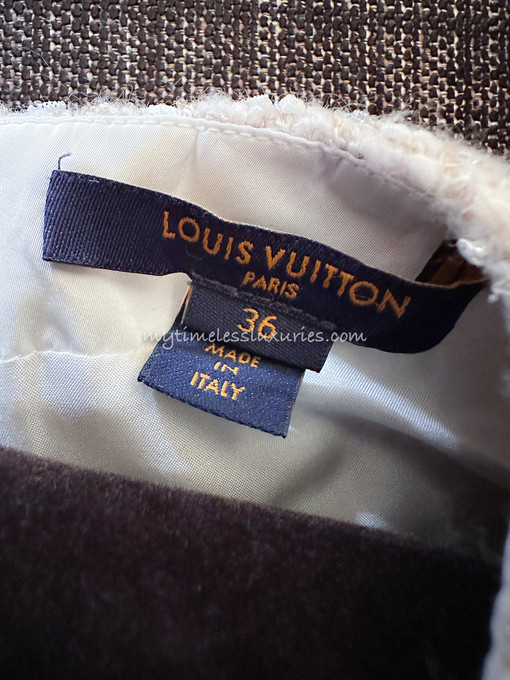 LOUIS VUITTON Belted Skater Tweed Dress 36