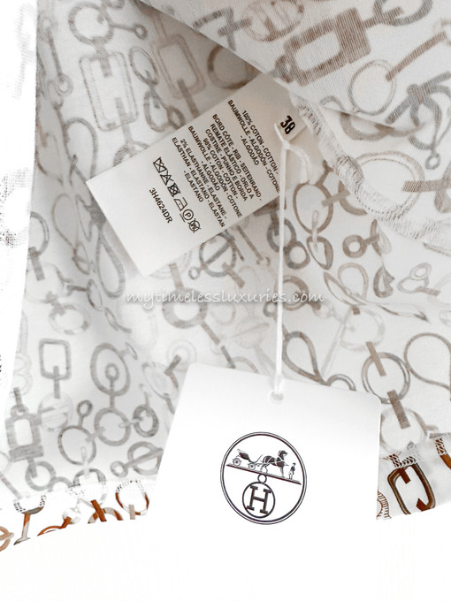 HERMES 2023 'Do Re Boucles' Flared T-Shirt 38 *New - Timeless Luxuries