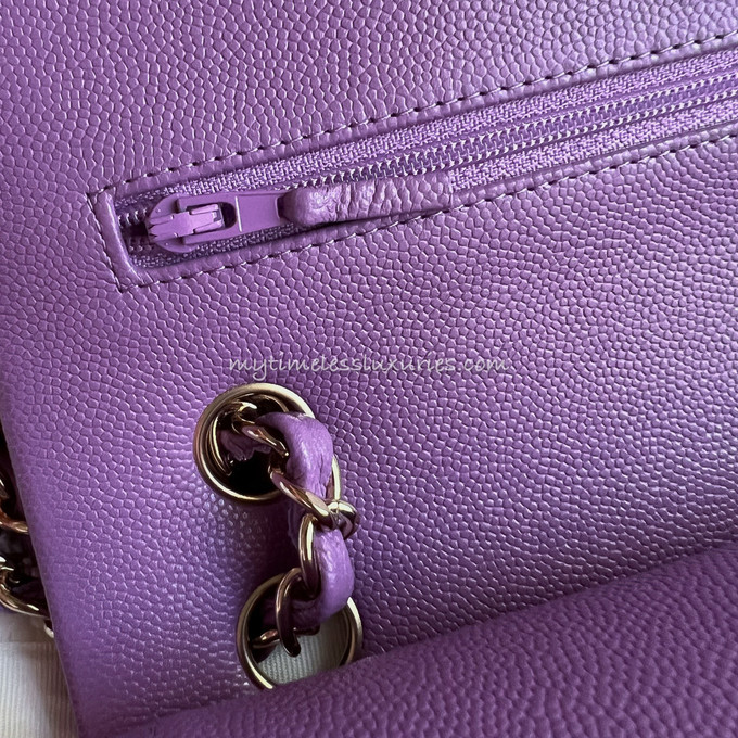 CHANEL 22S Purple Caviar Small Classic Flap LGHW *New - Timeless Luxuries