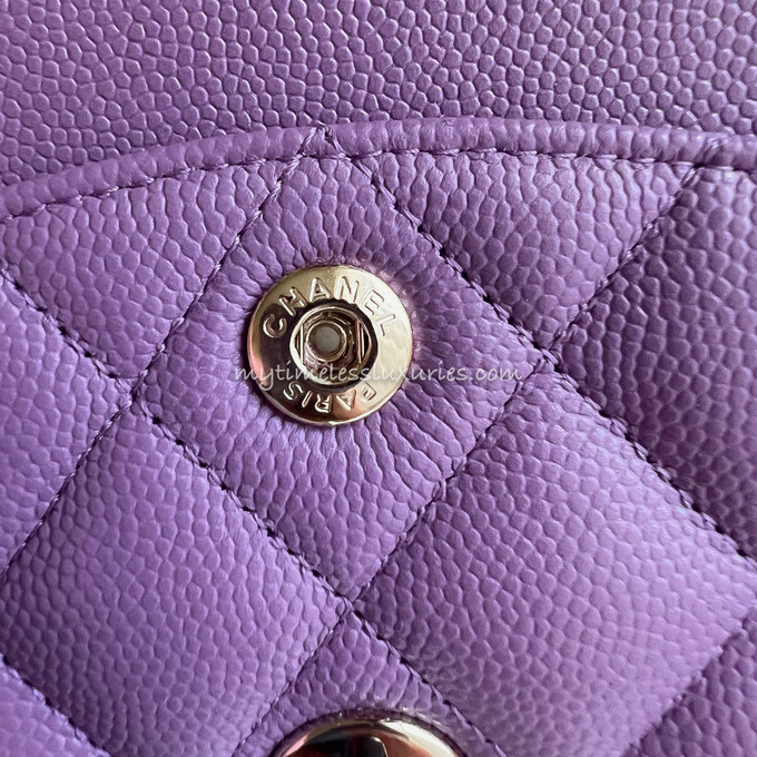 Chanel 22 Handbag 22S Calfskin Purple in Calfskin Leather with