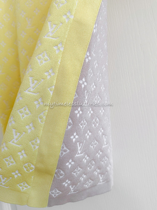 Louis Vuitton yellow Silk Pastel Monogram Shirt Dress