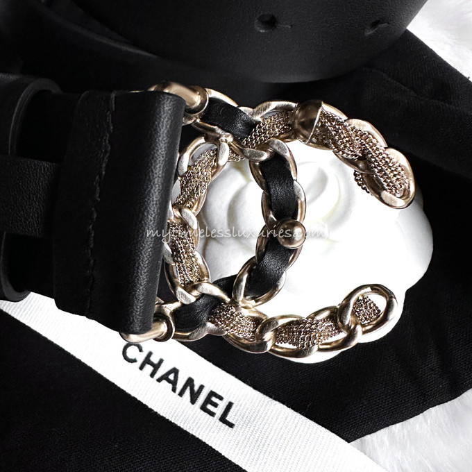 CHANEL 25S CHAIN BELT IN WHITE PEARL 612712