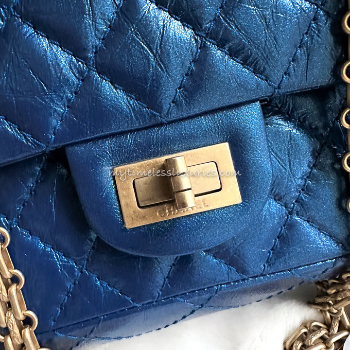 CHANEL 19A Iridescent Blue 2.55 Reissue 225 GHW *New - Timeless