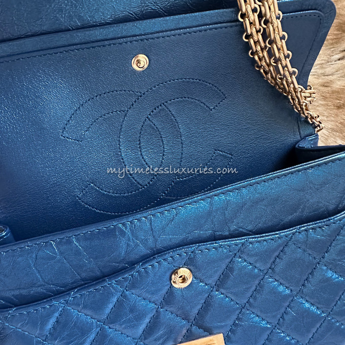 Medium Double Flap Lambskin Classic Bag with Light GHW in Electric Blue