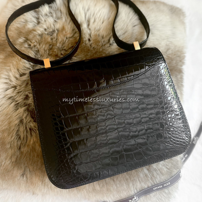 HERMES Constance 24 Shiny Alligator Noir GHW - Timeless Luxuries