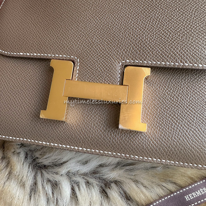 Hermès Etoupe Epsom Constance 18 Reissue Mirror