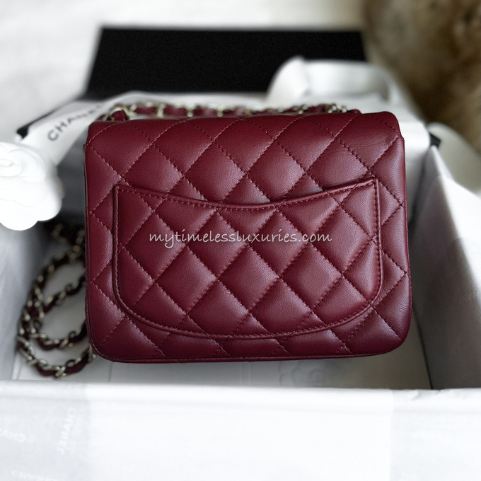 CHANEL 23S Burgundy Mini Square LGHW *New - Timeless Luxuries