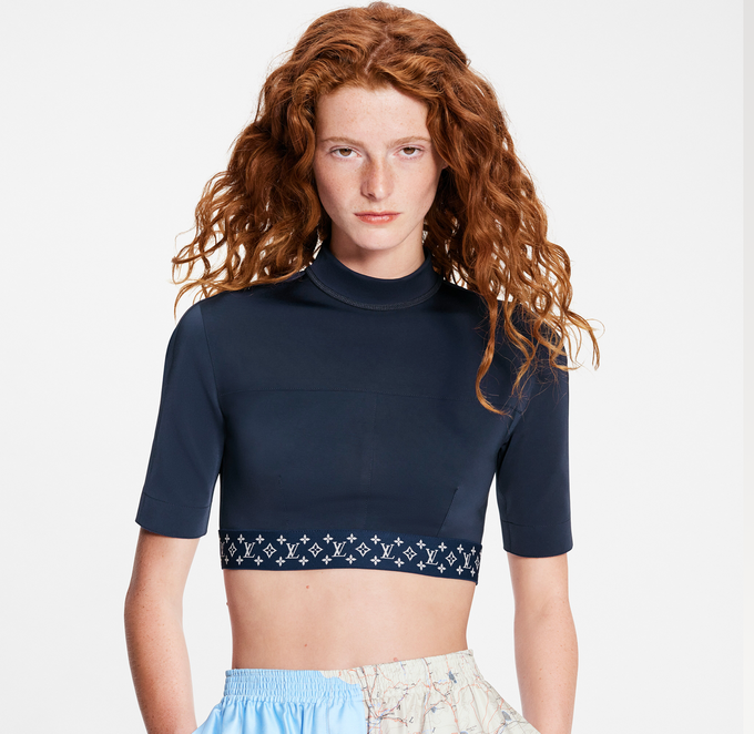 louis vuitton crop top and skirt