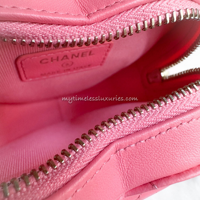 CHANEL 22S 'CC in Love' Pink Heart Belt Bag *New