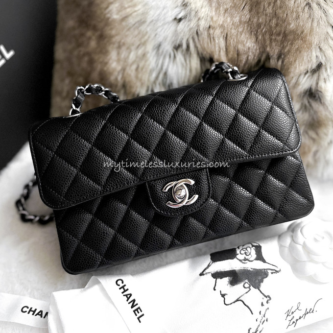 CHANEL CLASSIC EXTRA MINI BLACK CAVIAR SHW, Luxury, Bags & Wallets on  Carousell