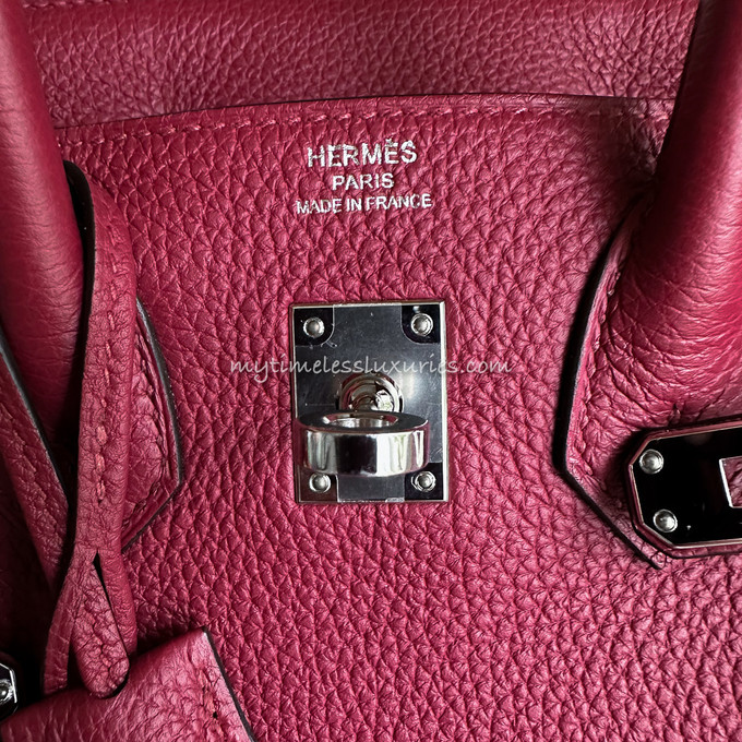 HERMES Birkin 25 Rouge Grenat Togo PHW U - Timeless Luxuries