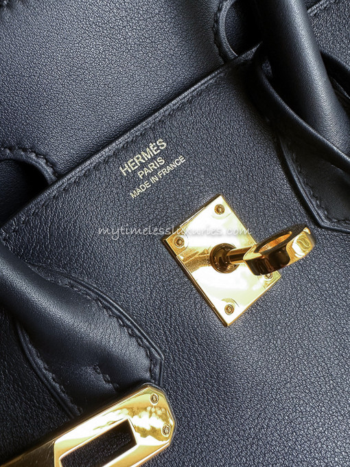 Hermès Birkin 25 Bleu Indigo Swift Gold Hardware GHW