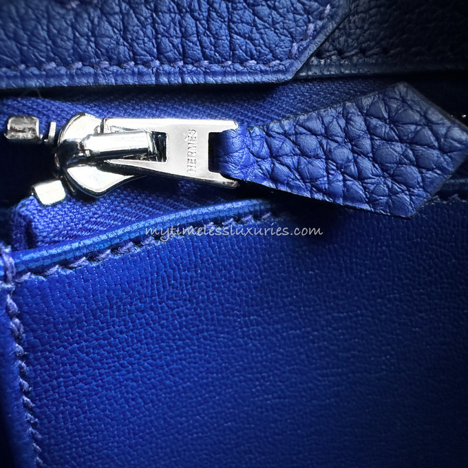 HERMES Birkin 25 Bleu Royal Togo PHW U - Timeless Luxuries