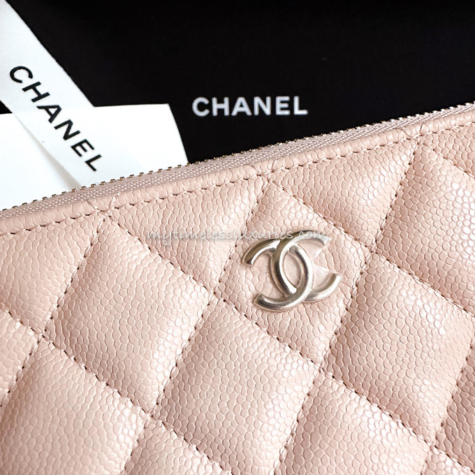CHANEL 23S Lt Beige Caviar Small O-Case Pouch GHW *New - Timeless Luxuries