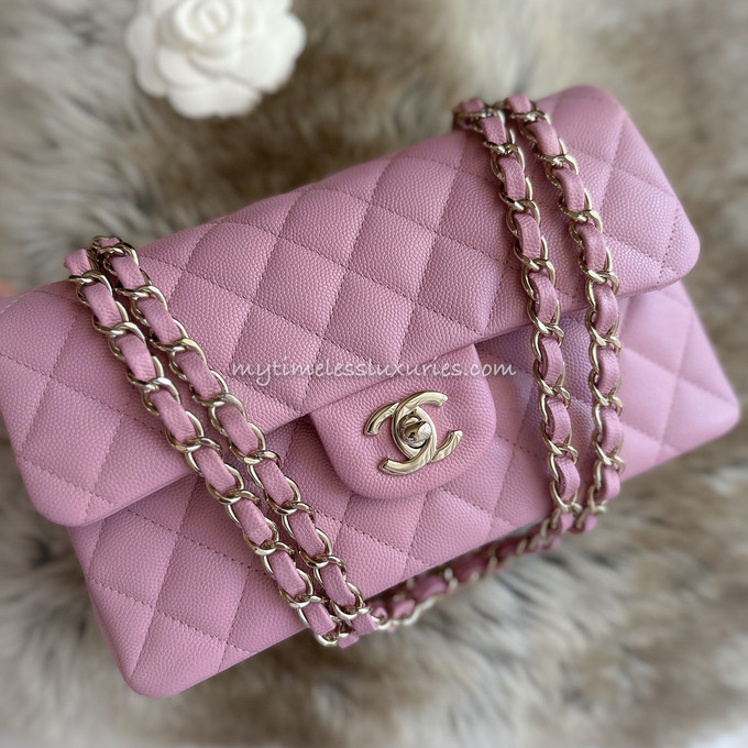 CHANEL 22S Pink Caviar Small Classic Flap LGHW *New - Timeless Luxuries