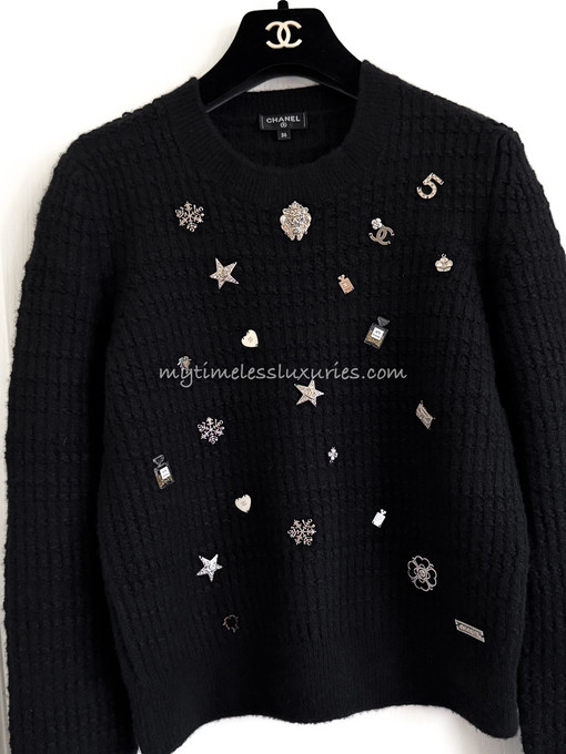 Brand New Chanel Coco Neige Collection Zip Logo Knit Jumper