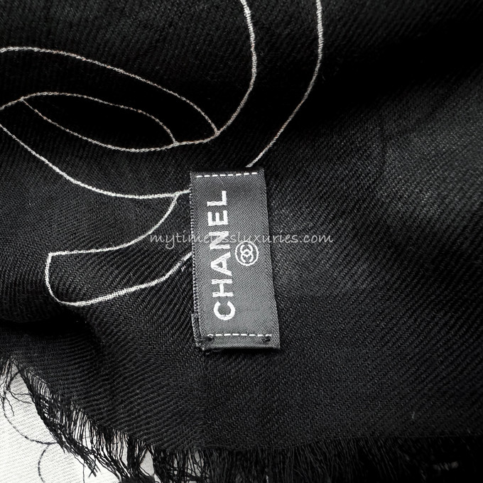 CHANEL 23K CC Camellia Cashmere Shawl - Timeless Luxuries