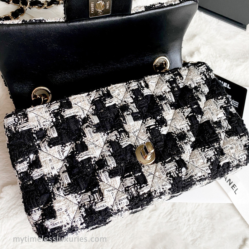 chanel mini flap bag tweed