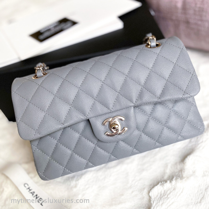 light grey chanel bag