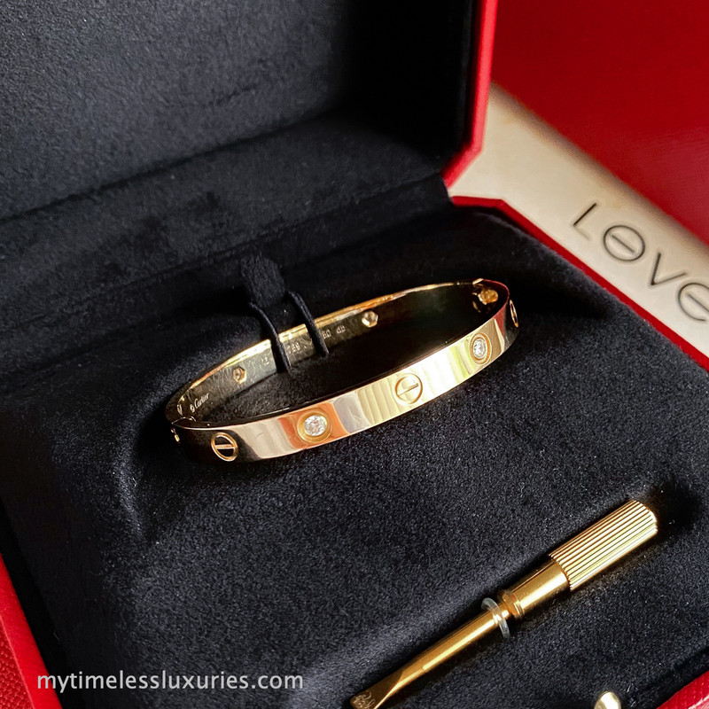 cartier love bracelet gold 4 diamonds