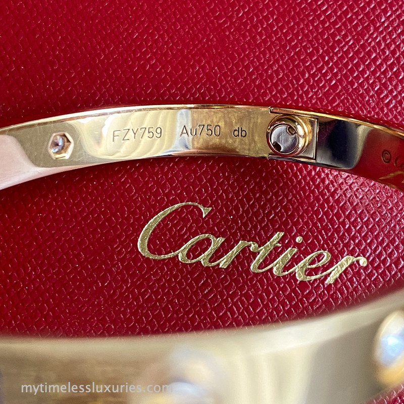 CARTIER Love Bracelet 4 Diamonds 18K YG 