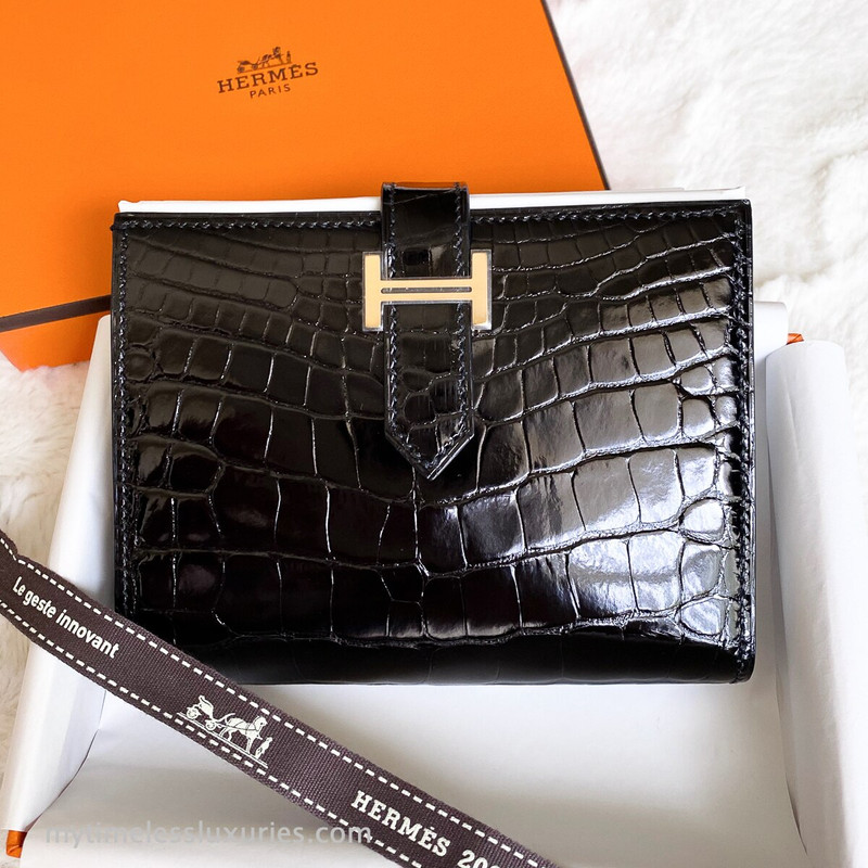 hermes mens wallet crocodile
