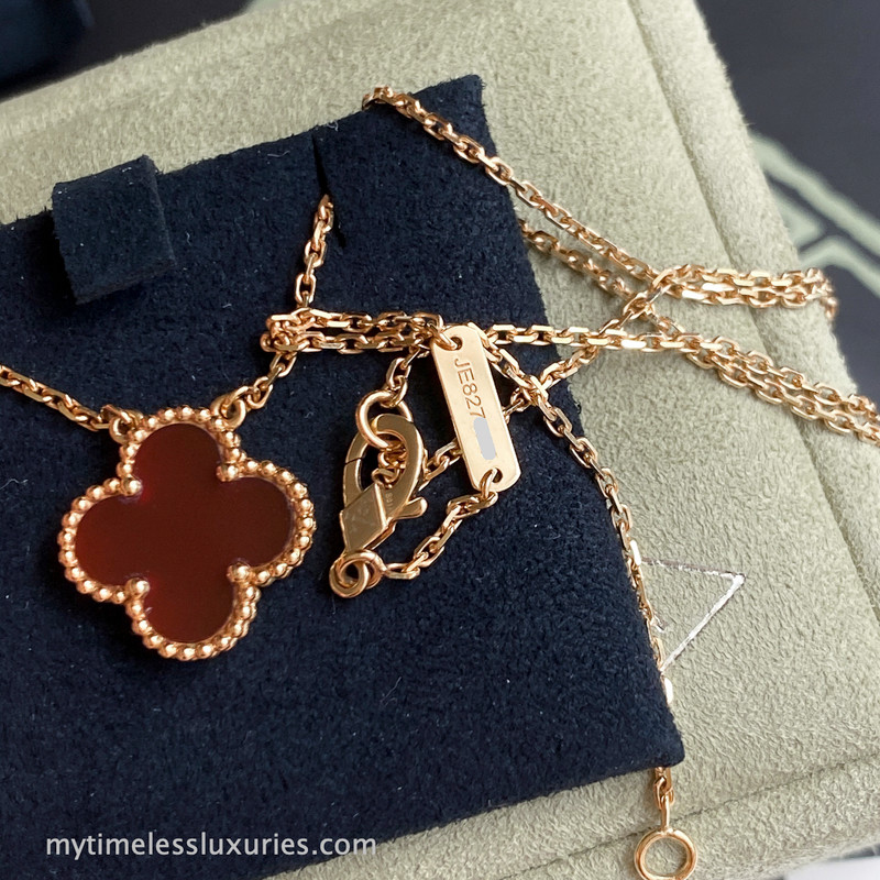 Van Cleef Arpels Vintage Alhambra Pendant Necklace Carnelian Yg Timeless Luxuries